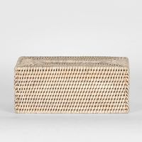 Paume Rattan Rectangle Tissue Box White Wash