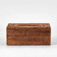 Paume Rattan Rectangle Tissue Box Antique Brown