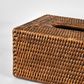 Paume Rattan Rectangle Tissue Box Antique Brown