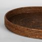 Paume Rattan Oval Tray Antique Brown