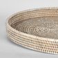 Paume Rattan Oval Tray White Wash