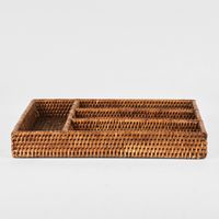 Paume Rattan Cutlery Tray Antique Brown