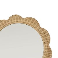 Belle Rattan Scallop Round Mirror