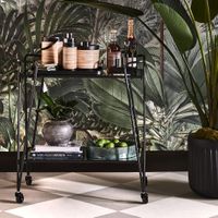 Plantation Ice Bucket & Tong Black &Rattan