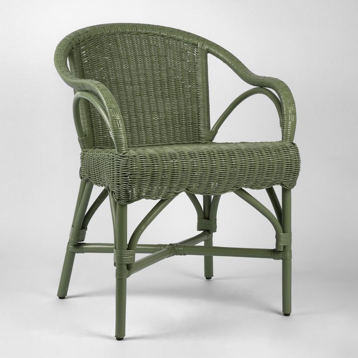 Belle Rattan Armchair Green