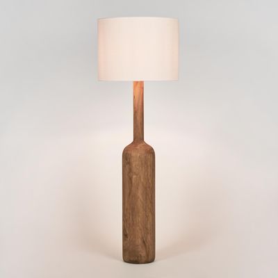 Flask Wood Floor Lamp Base Saddle