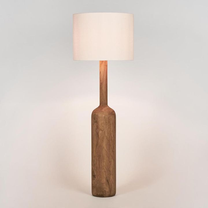 Flask Wood Floor Lamp Base Saddle- Base Only