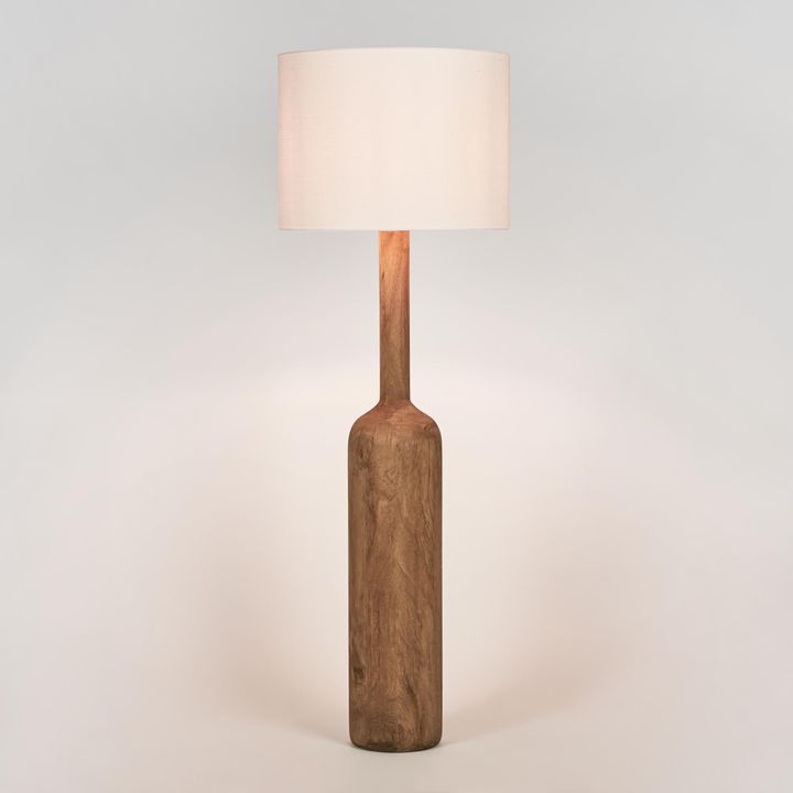 Flask Wood Floor Lamp Base Saddle