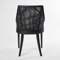 Charlotte Rattan Dining Chair Black