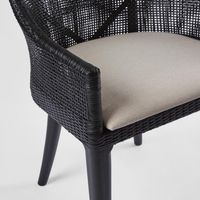 Charlotte Rattan Dining Chair Black