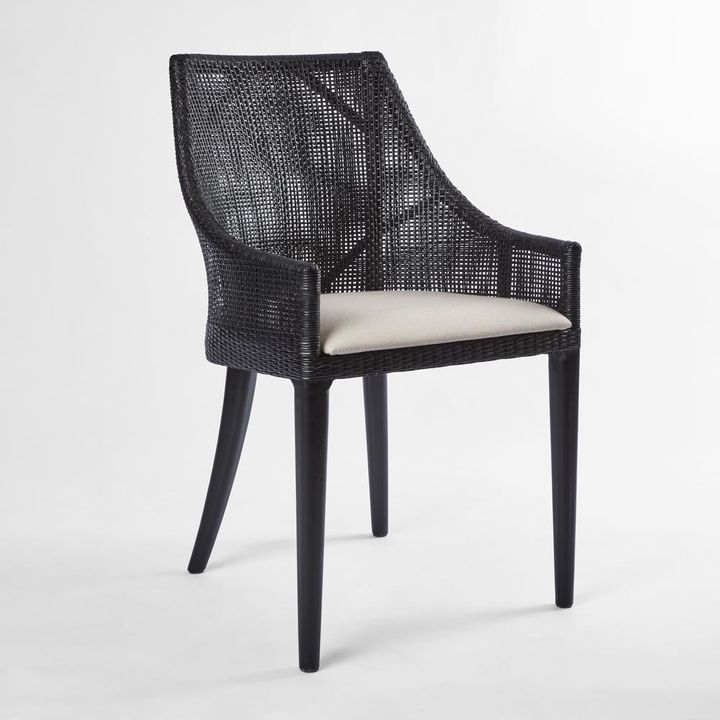 Charlotte Rattan Dining Chair Black