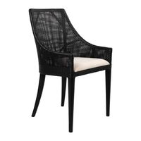 Charlotte Rattan Dining Chair Black