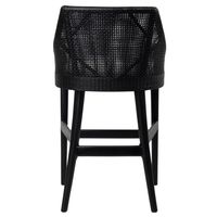 Charlotte Rattan Counter Stool Black