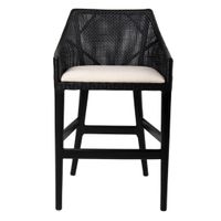 Charlotte Rattan Counter Stool Black