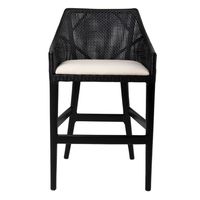 Charlotte Rattan Counter Stool Black