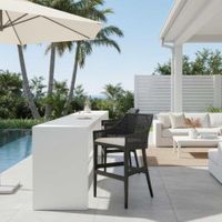 Charlotte Rattan Counter Stool Black