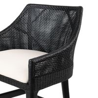 Charlotte Rattan Counter Stool Black