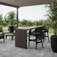 Charlotte Rattan Counter Stool Black