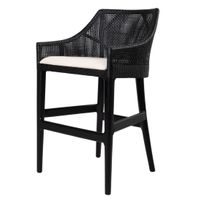 Charlotte Rattan Counter Stool Black