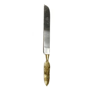 Leaf Bread Knife Brass Steel