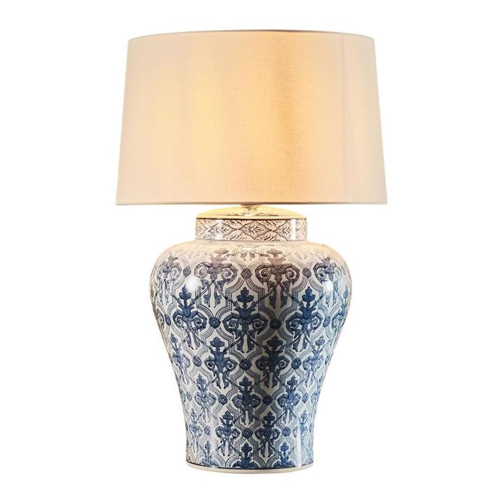 Churchill Ceramic Table Lamp Base Blue and White- Base Only