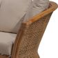 Cayman Rattan 2 Seat Hamptons Sofa Natural W/Beige Cushions