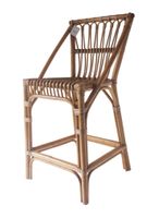 Cayman Rattan Hamptons Barstool Natural W/Beige Cushions & Footrest