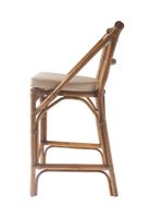 Cayman Rattan Hamptons Barstool Natural W/Beige Cushions & Footrest