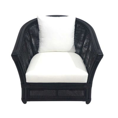 Cayman Rattan Armchair W/ Cushions Black