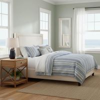 Cayman Rattan Hamptons One Drawer Bedside Table W/ Shell Handle