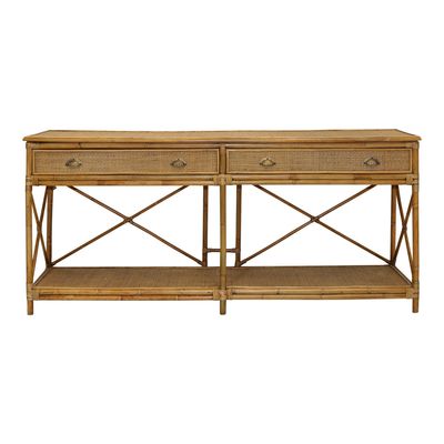 Cayman Large 2 Draw Rattan Console