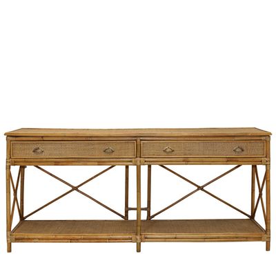 Cayman Large 2 Draw Rattan Console