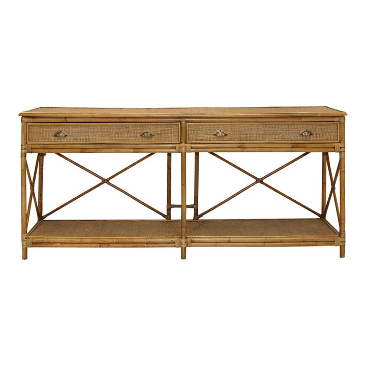 Cayman Large 2 Draw Rattan Console