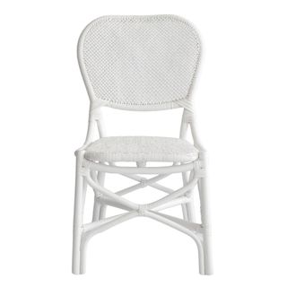 Fresno White Curved Back Rattan Dining Chair