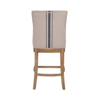 Oakwood Hamptons Counter Chair Natural/Blue Stripe W/ Studs