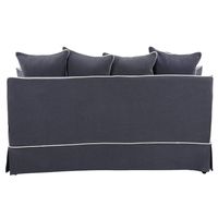 Slip Cover Only - Noosa Hamptons 3 Seat Sofa Navy W/White Piping