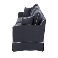 Slip Cover Only - Noosa Hamptons 3 Seat Sofa Navy W/White Piping