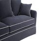 Slip Cover Only - Noosa Hamptons 3 Seat Sofa Navy W/White Piping