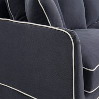 Slip Cover Only - Noosa Hamptons 3 Seat Sofa Navy W/White Piping