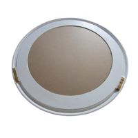 Samantha White Round Beaded Mirror