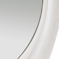 Samantha White Round Beaded Mirror