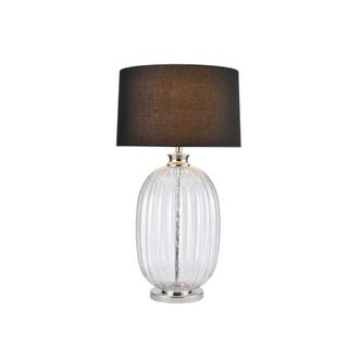 Kingsley Textured Glass Lamp W/ Shade