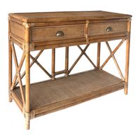 Cayman Rattan 2 Drawer Hamptons Console