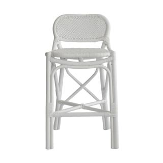 Fresno White Curved Back Rattan Counter Stool