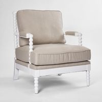 Elizabeth Bobbin Hamptons Armchair White