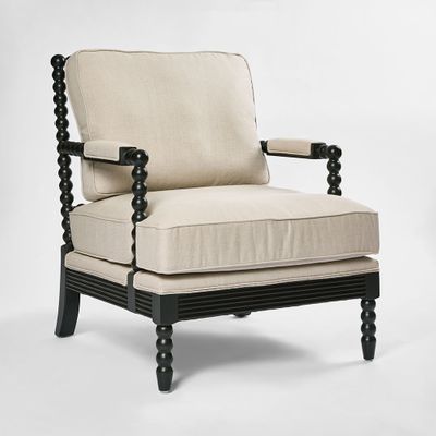 Elizabeth Bobbin Hamptons Armchair Black