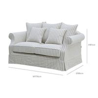 Slip Cover Only - Avalon Hamptons 2 Seat Sofa Stone Stripe