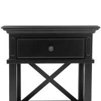 Sorrento Hamptons Bedside Table W/Drawer Black