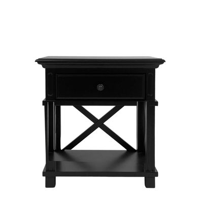 Sorrento Hamptons Bedside Table W/Drawer Black