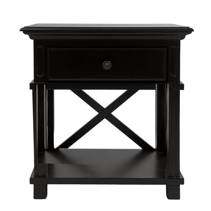 Sorrento Hamptons Bedside Table W/Drawer Black